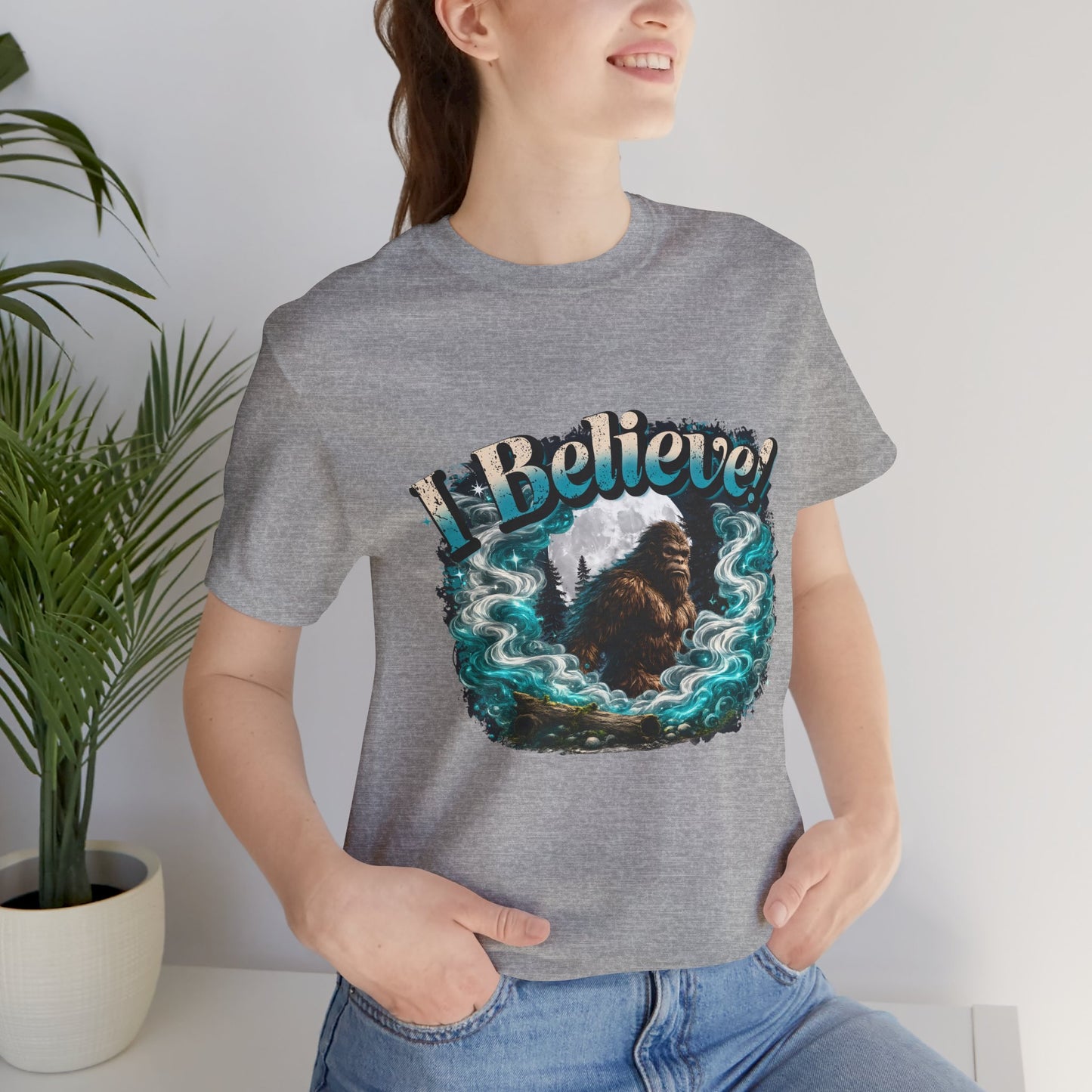 I Believe! Bigfoot T-Shirt | Sasquatch Cryptid Wilderness Graphic Tee