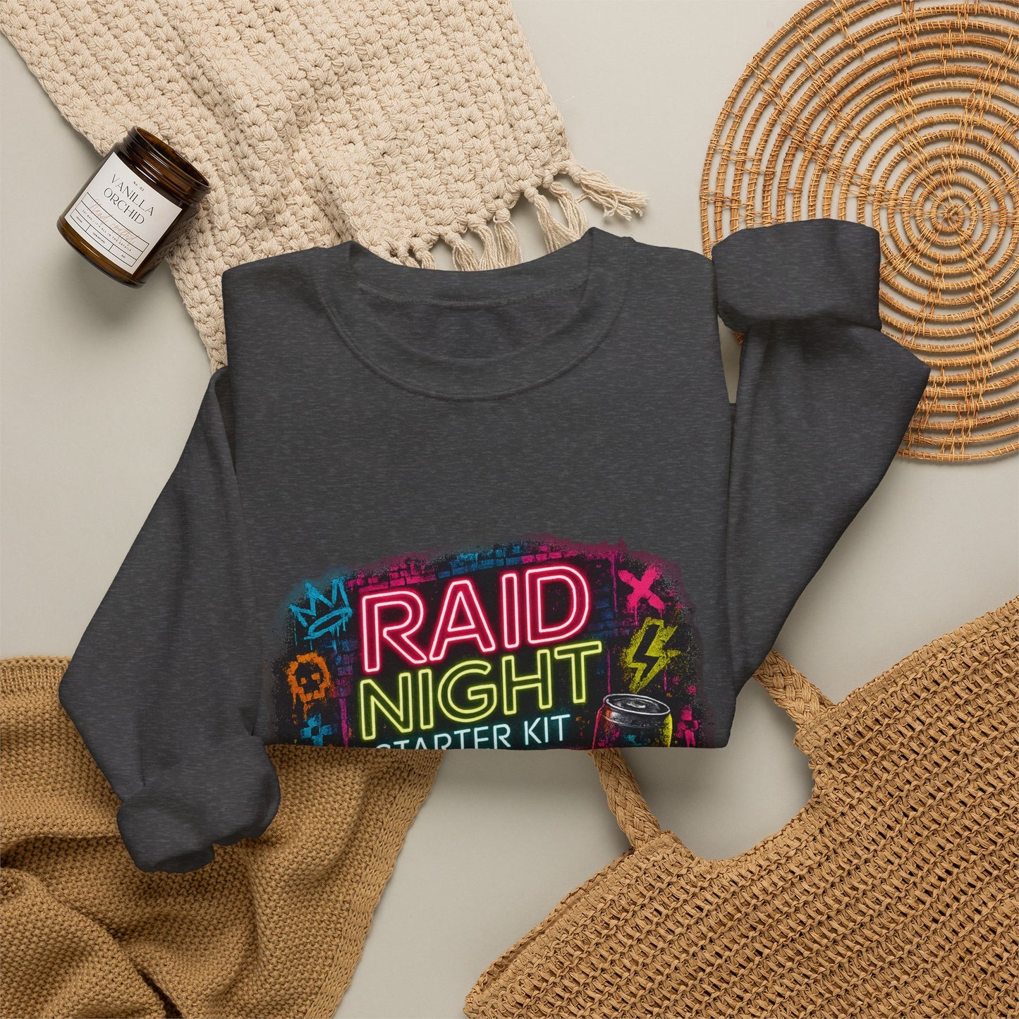 Raid Night Starter Kit | Retro Neon Gamer Sweatshirt