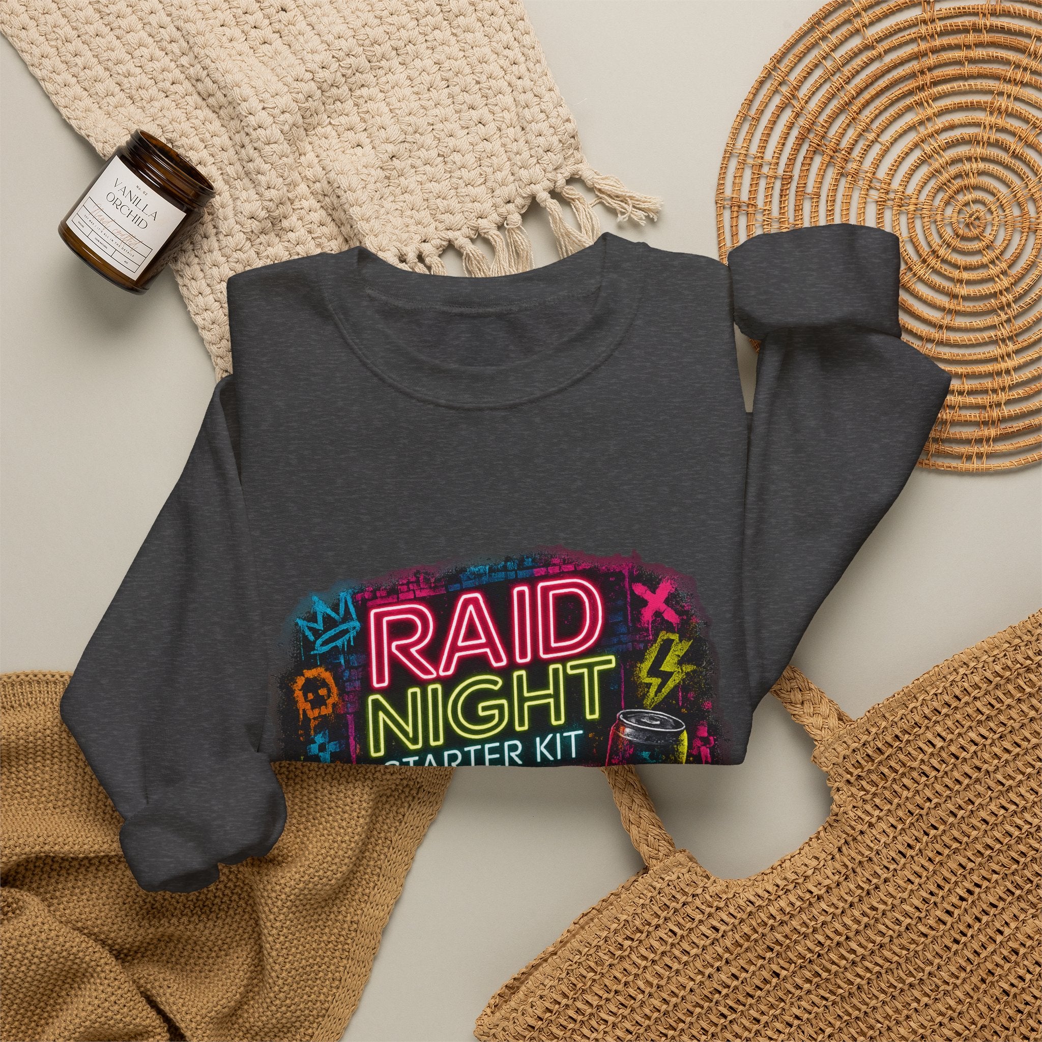 Raid Night Starter Kit | Retro Neon Gamer Sweatshirt