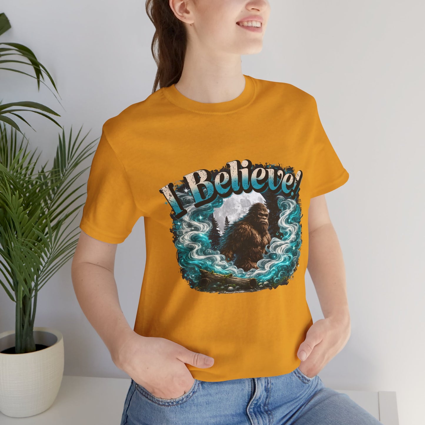 I Believe! Bigfoot T-Shirt | Sasquatch Cryptid Wilderness Graphic Tee