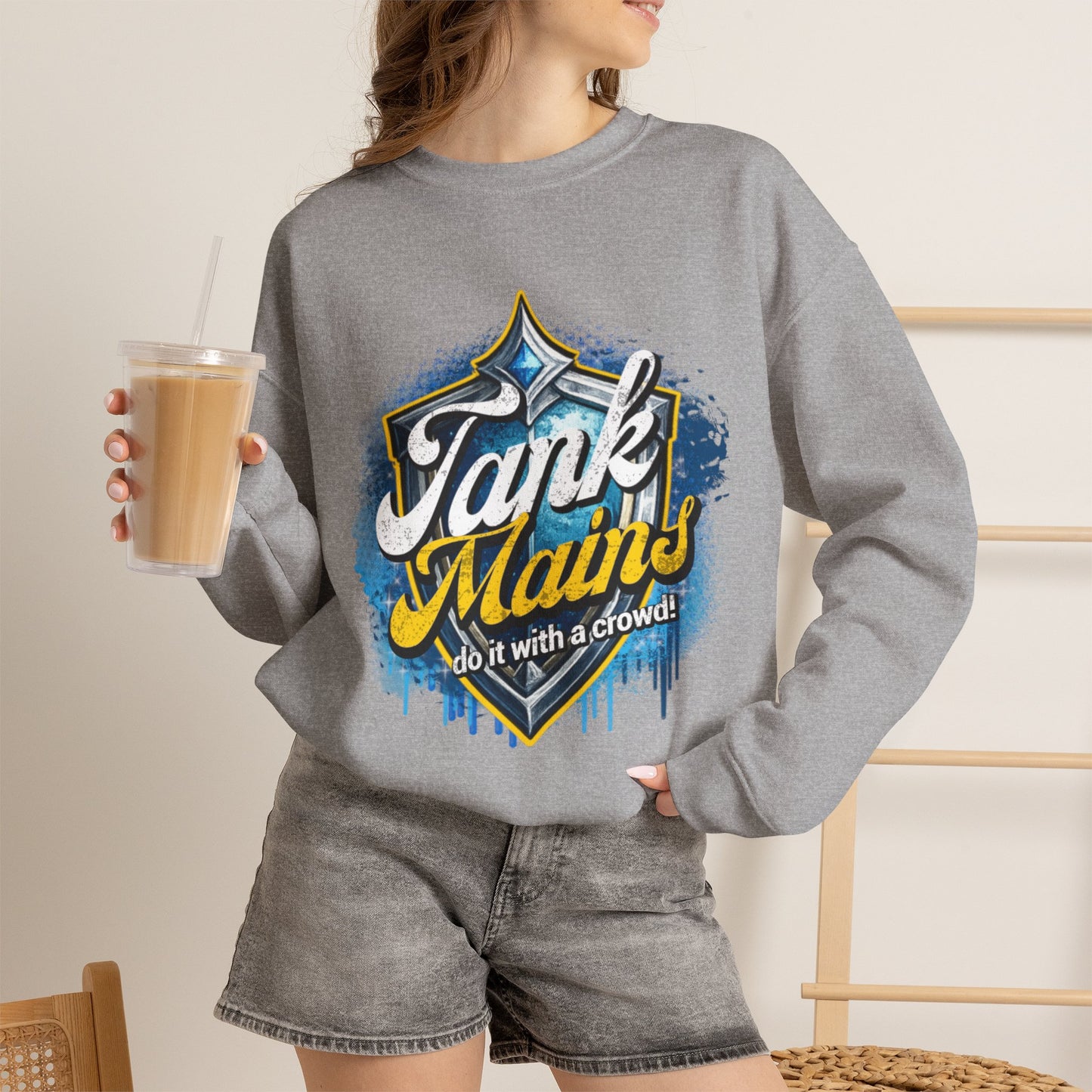 Tank Mains Crewneck Sweatshirt — Gamer Esports Graphic Pullover