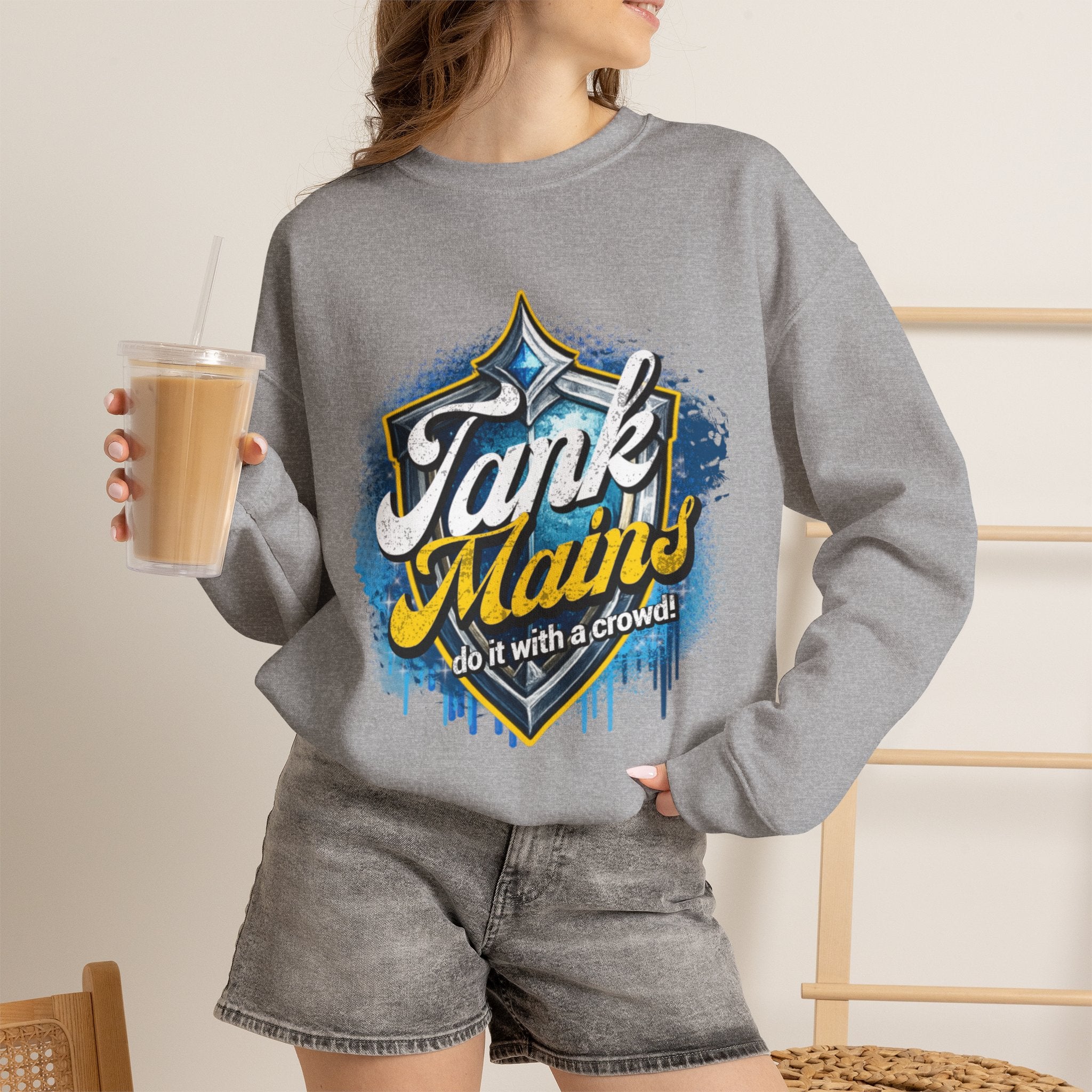 Tank Mains Crewneck Sweatshirt — Gamer Esports Graphic Pullover