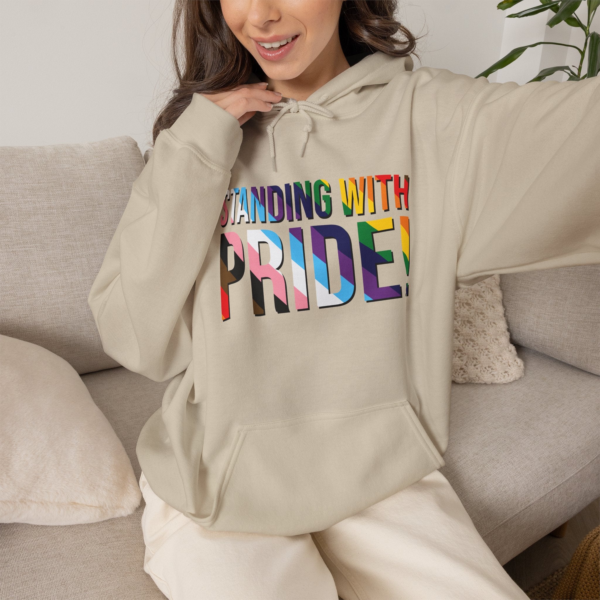 Standing With Pride Hoodie — Rainbow LGBTQ+ Ally Sweatshirt