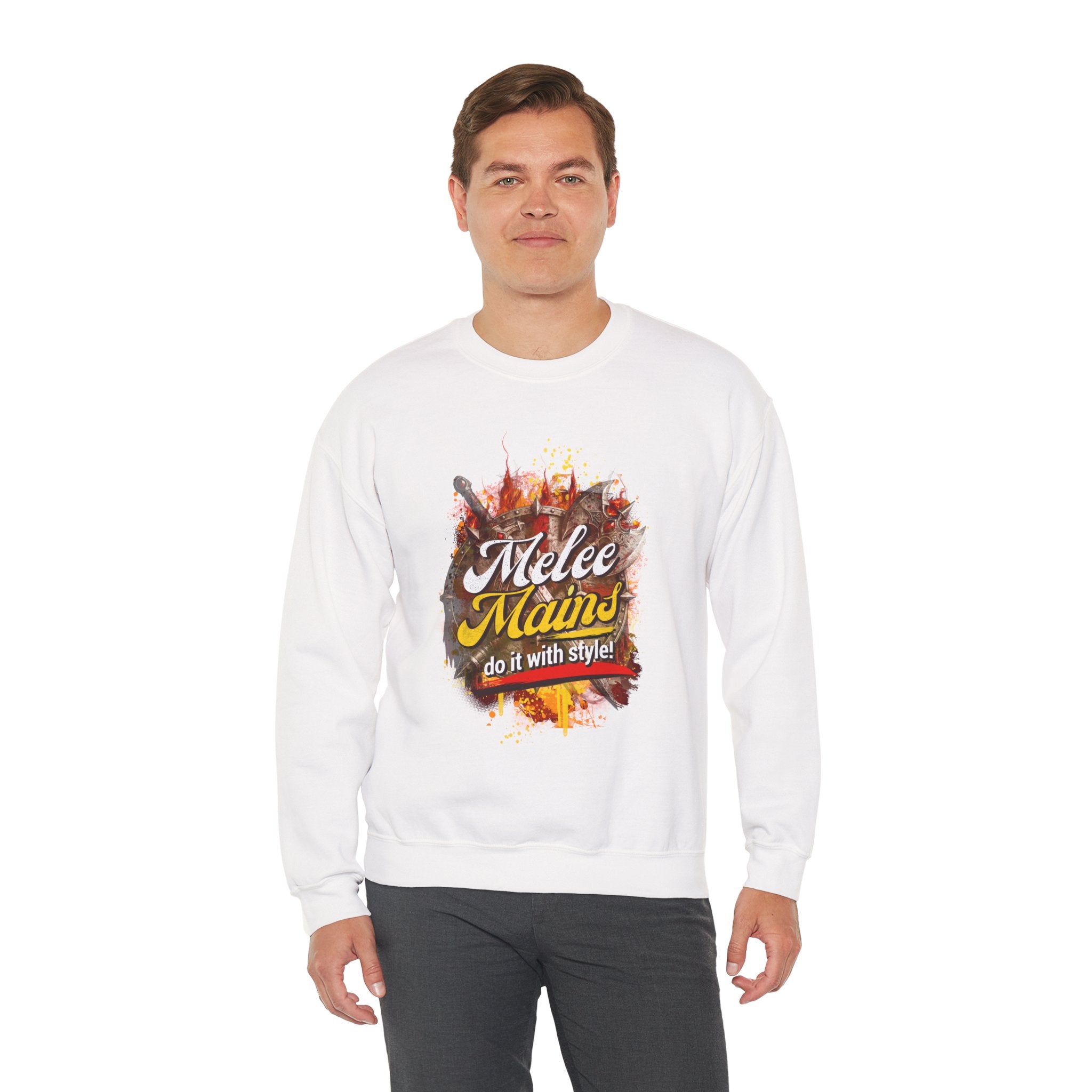 Melee Mains Crewneck Sweatshirt – “Do It With Style” Gamer Graphic Pullover