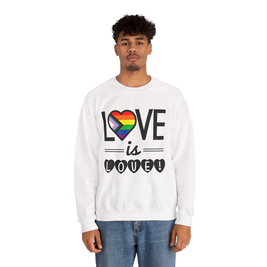 Love Is Love Sweatshirt — Rainbow Heart Pride Crewneck