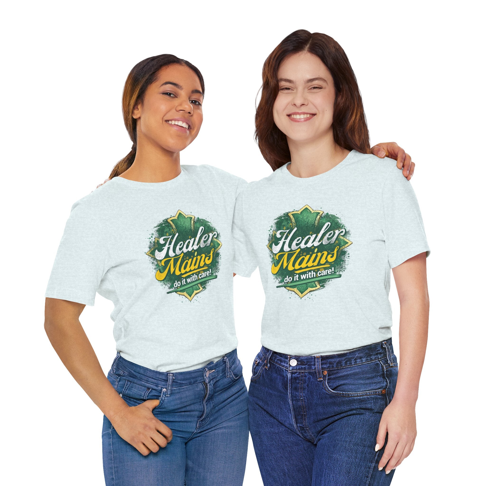 Healer Mains T-Shirt – “Do It With Care” Gamer Healer Tee