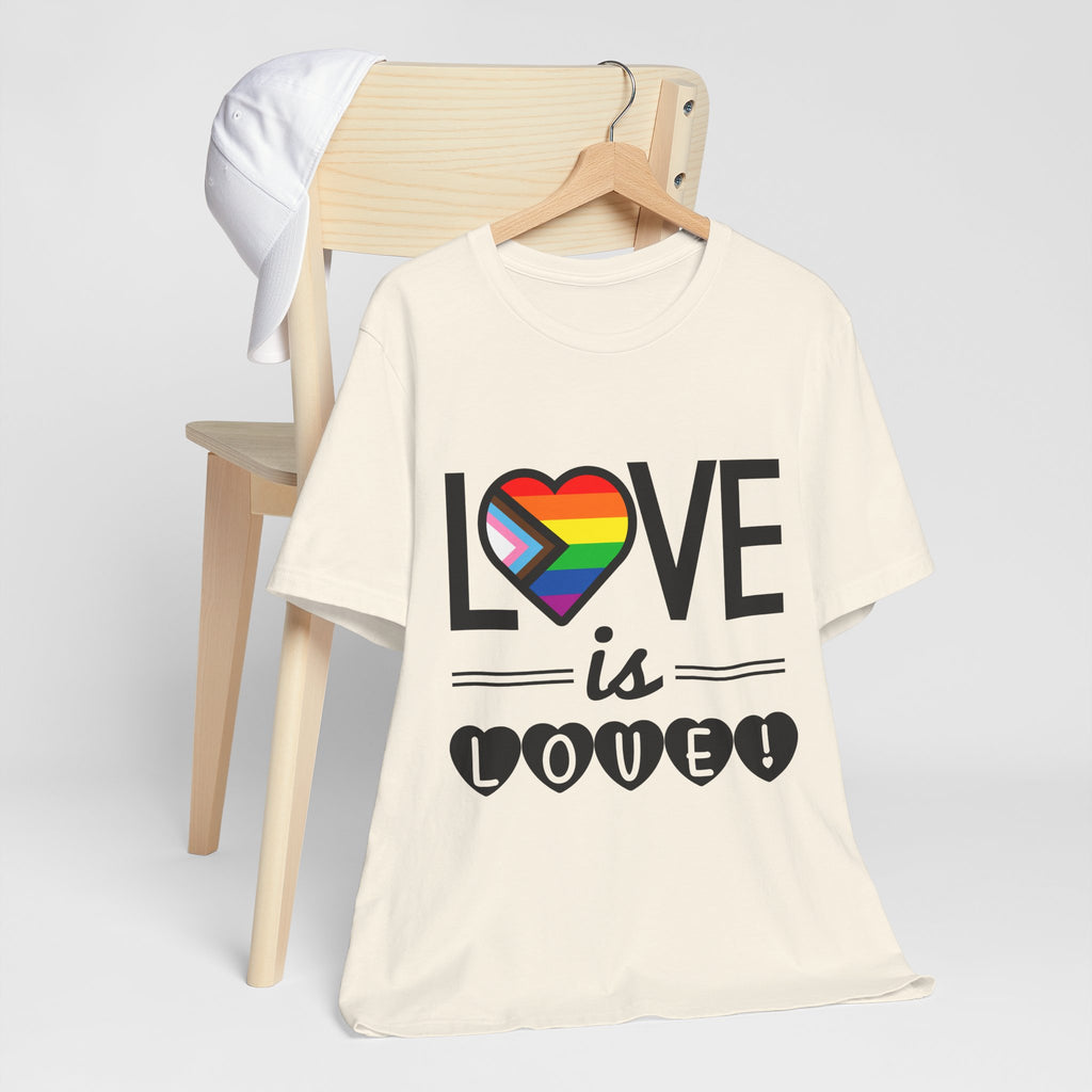 Love Is Love T-Shirt — Rainbow Heart Pride Tee