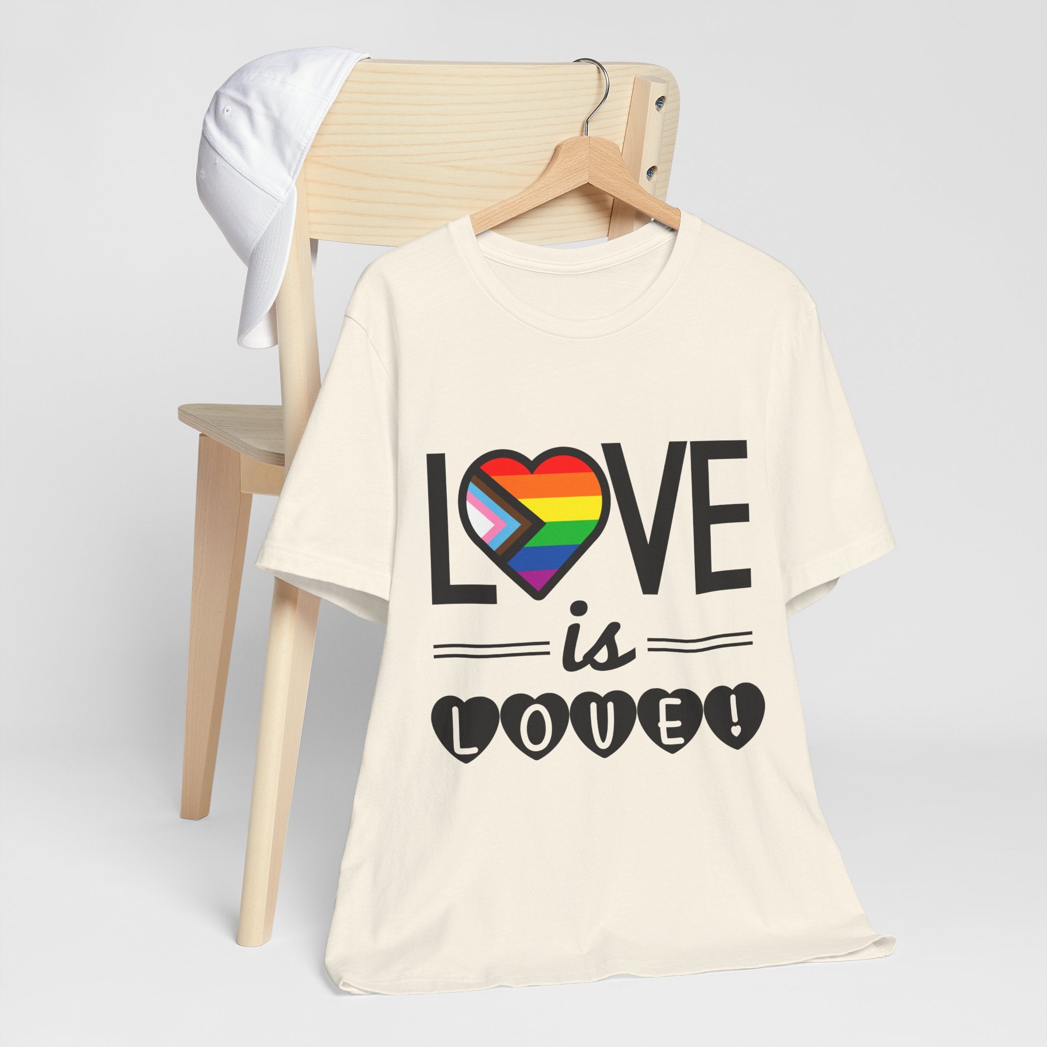 Love Is Love T-Shirt — Rainbow Heart Pride Tee