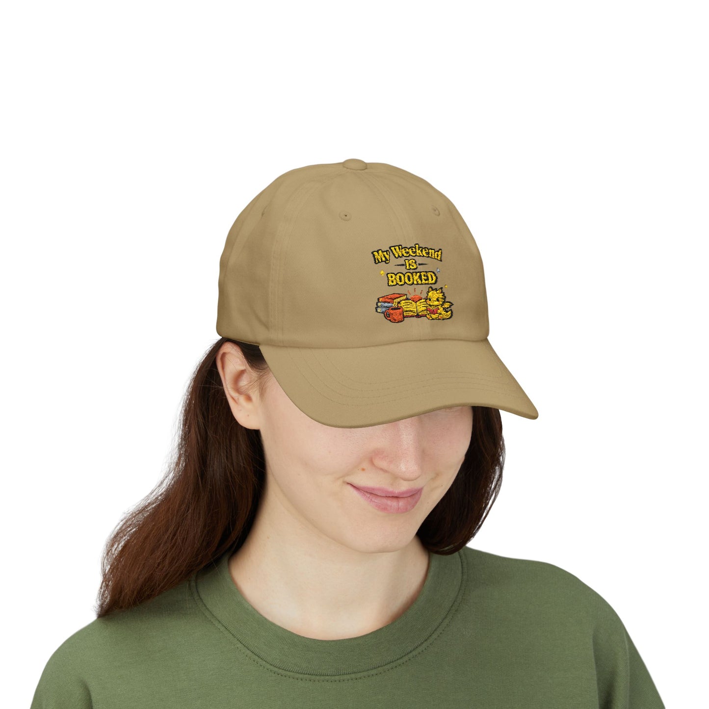 My Weekend Is Booked | Cute Book Dragon Embroidered Dad Cap