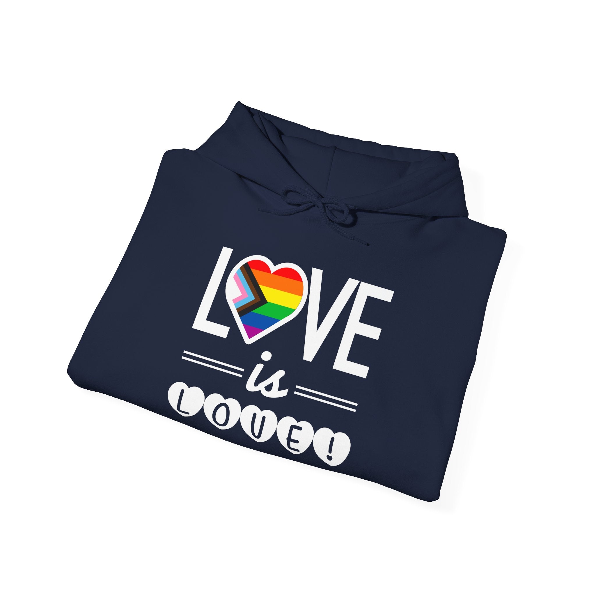 Love Is Love Hoodie — Rainbow Heart Pride Pullover