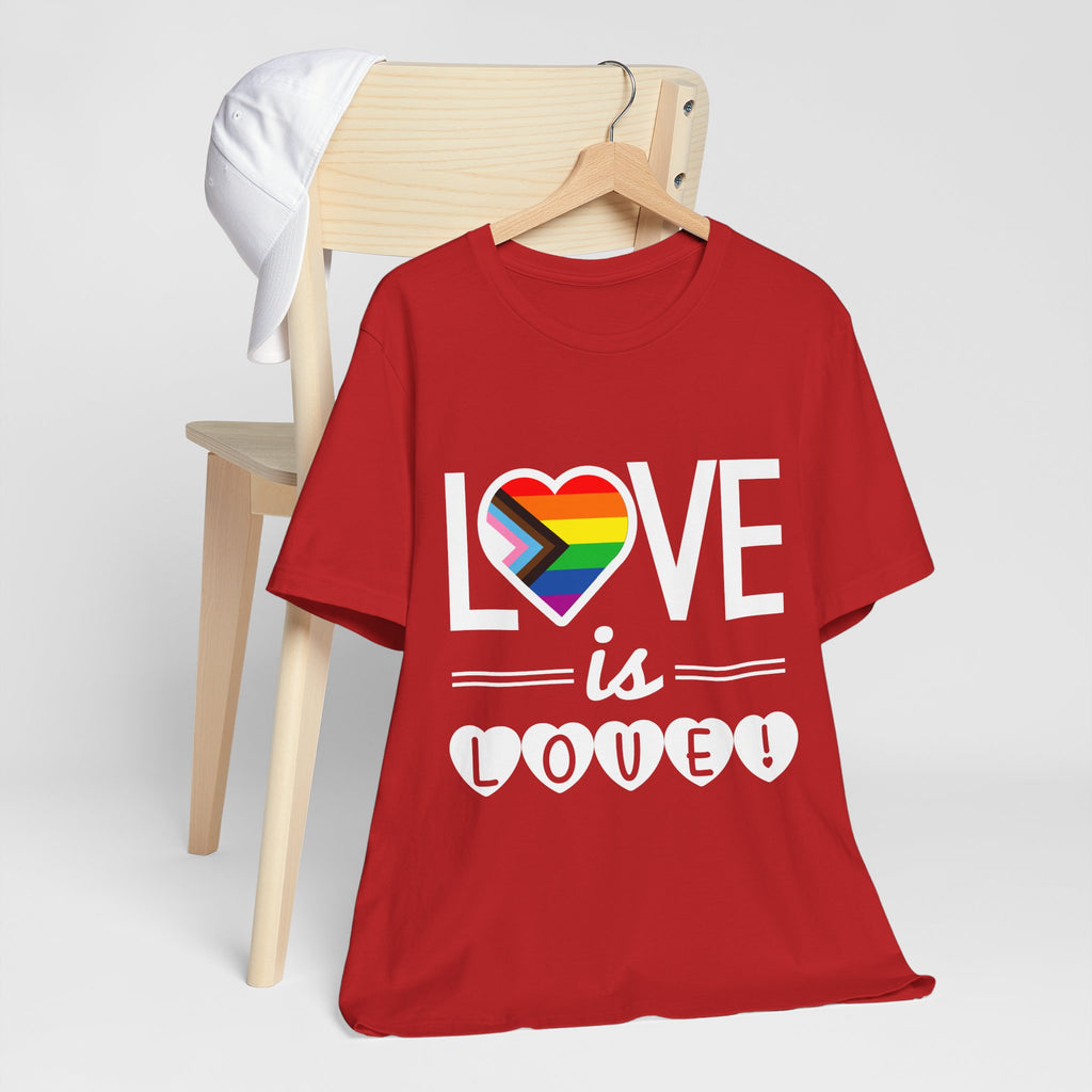 Love Is Love T-Shirt — Rainbow Heart Pride Tee