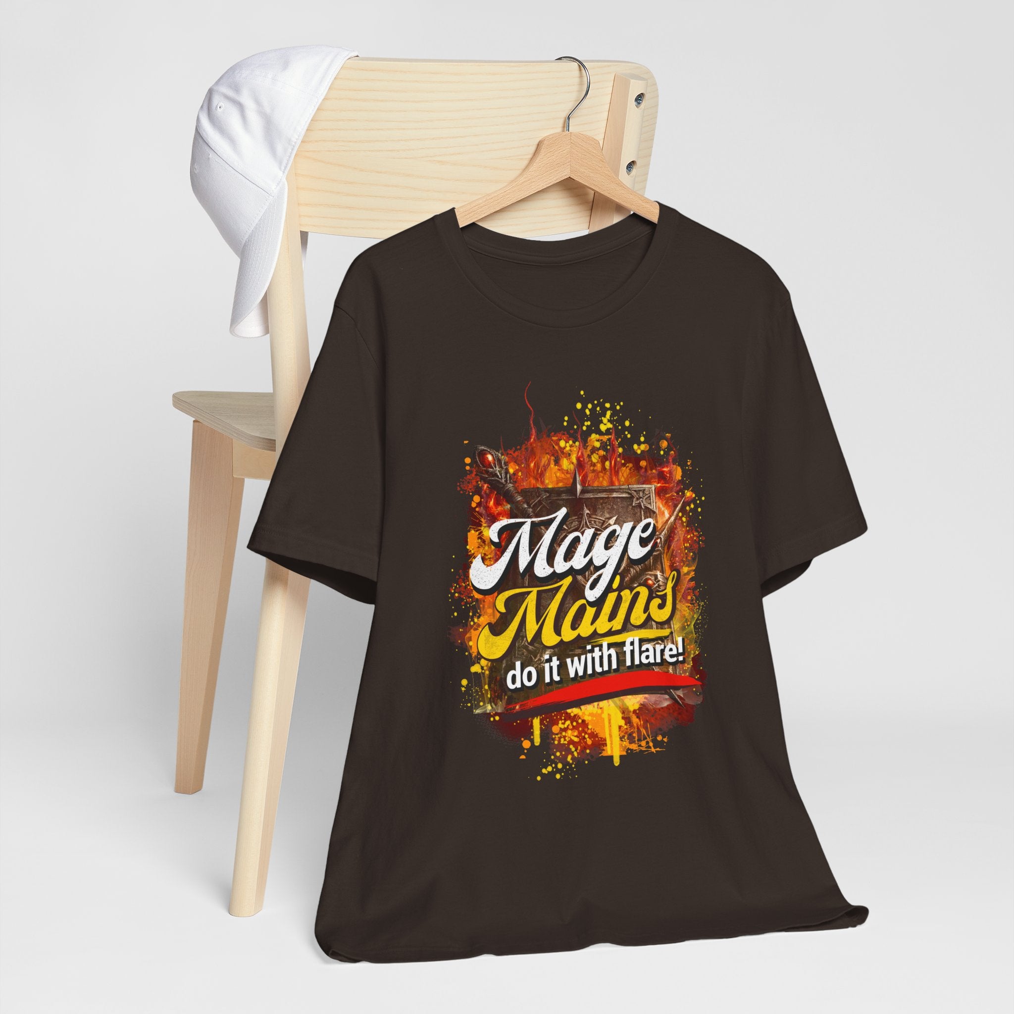 Mage Mains Tee — "Do It With Flare!" Fantasy Gamer Spellcaster T-Shirt