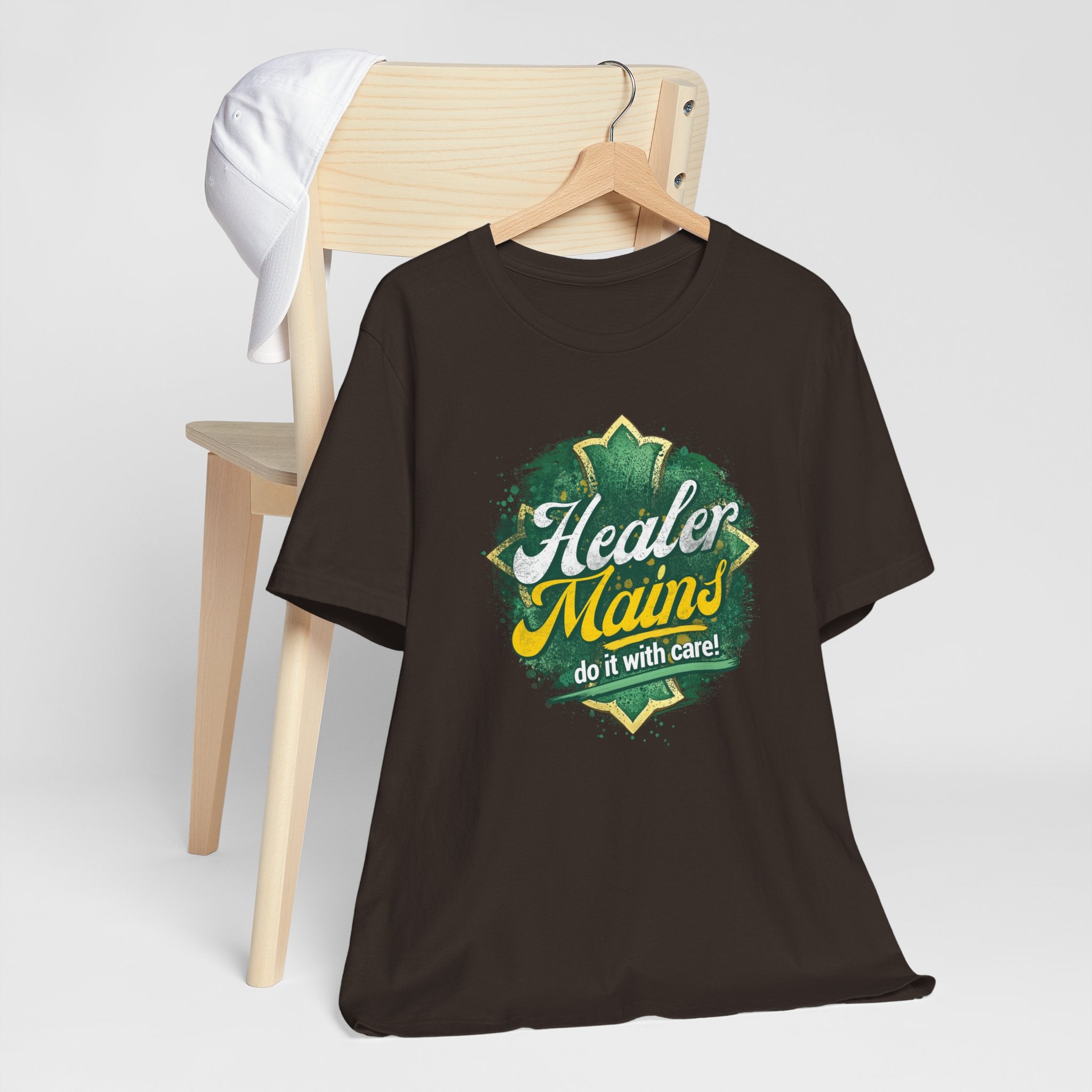 Healer Mains T-Shirt – “Do It With Care” Gamer Healer Tee