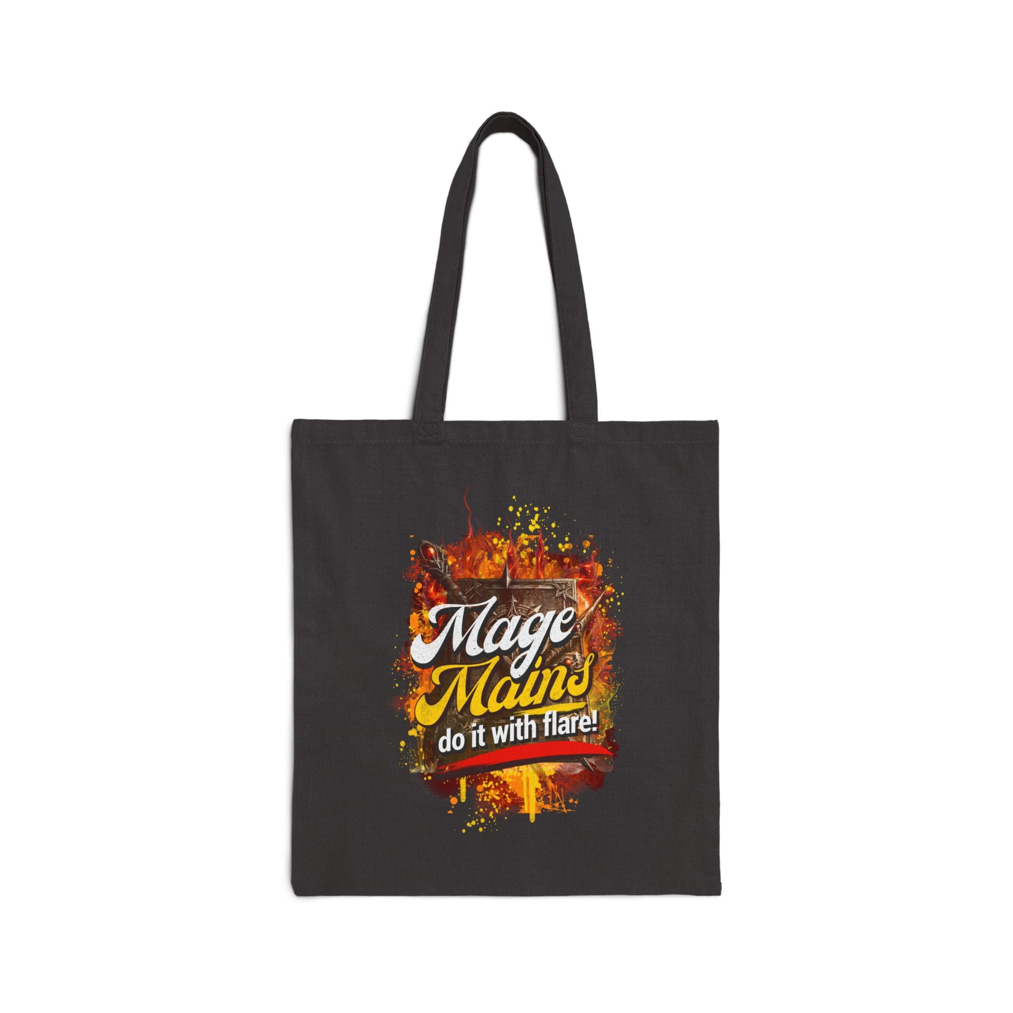 Tote Bag — "Mage Mains Do It With Flare" Canvas Gamer Tote