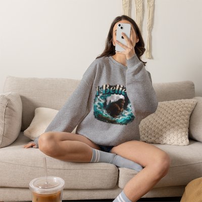 I Believe ... Bigfoot | Crewneck Sweatshirt | Sasquatch Cryptid Wilderness Pullover