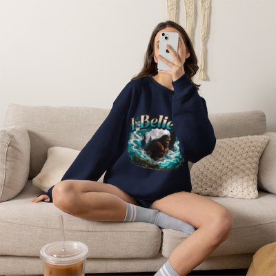 I Believe ... Bigfoot | Crewneck Sweatshirt | Sasquatch Cryptid Wilderness Pullover