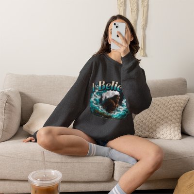I Believe ... Bigfoot | Crewneck Sweatshirt | Sasquatch Cryptid Wilderness Pullover
