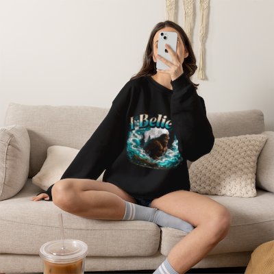 I Believe ... Bigfoot | Crewneck Sweatshirt | Sasquatch Cryptid Wilderness Pullover